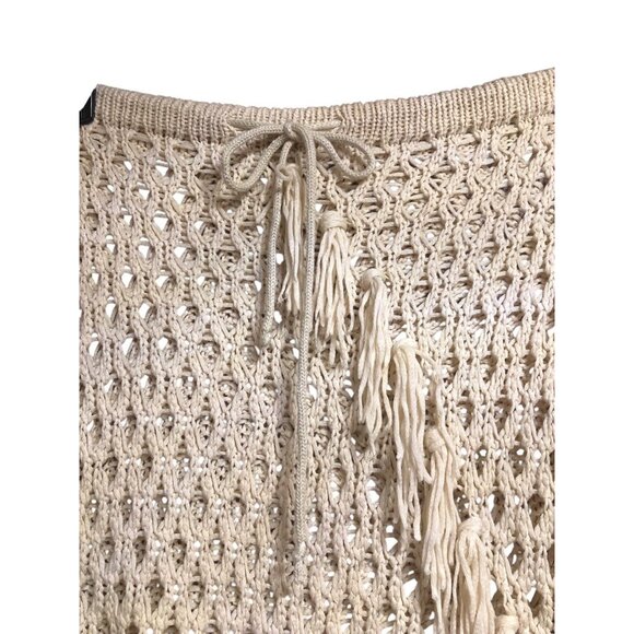 Bohemian Western Tan Crochet Swimsuit Skirt Cover Up Sz 18W - Picture 8 of 11